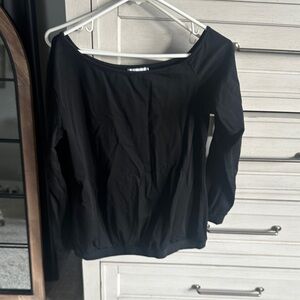 Magic Black Long Sleeve Off-Shoulder Top